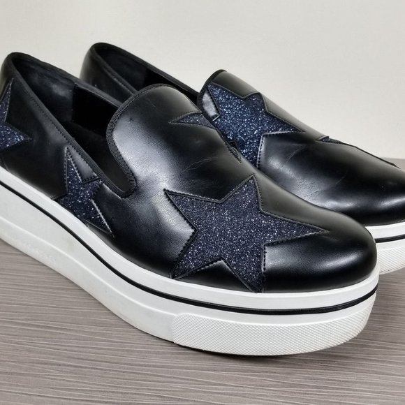 Stella McCartney Binx Stars Slip-On Platform Sneaker,Black, Womens Size 10 / 40 - Picture 3 of 10